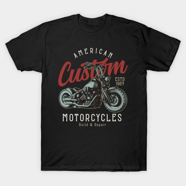 American Custom Motorcycles T-Shirt by ShopCulture